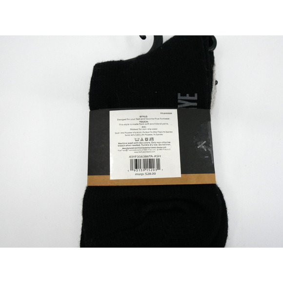 Frye Boot Socks Soft Wool Blend • 2 Pack Sz 5-10 • Ivory Cream & Black • Waffle - Picture 4 of 5